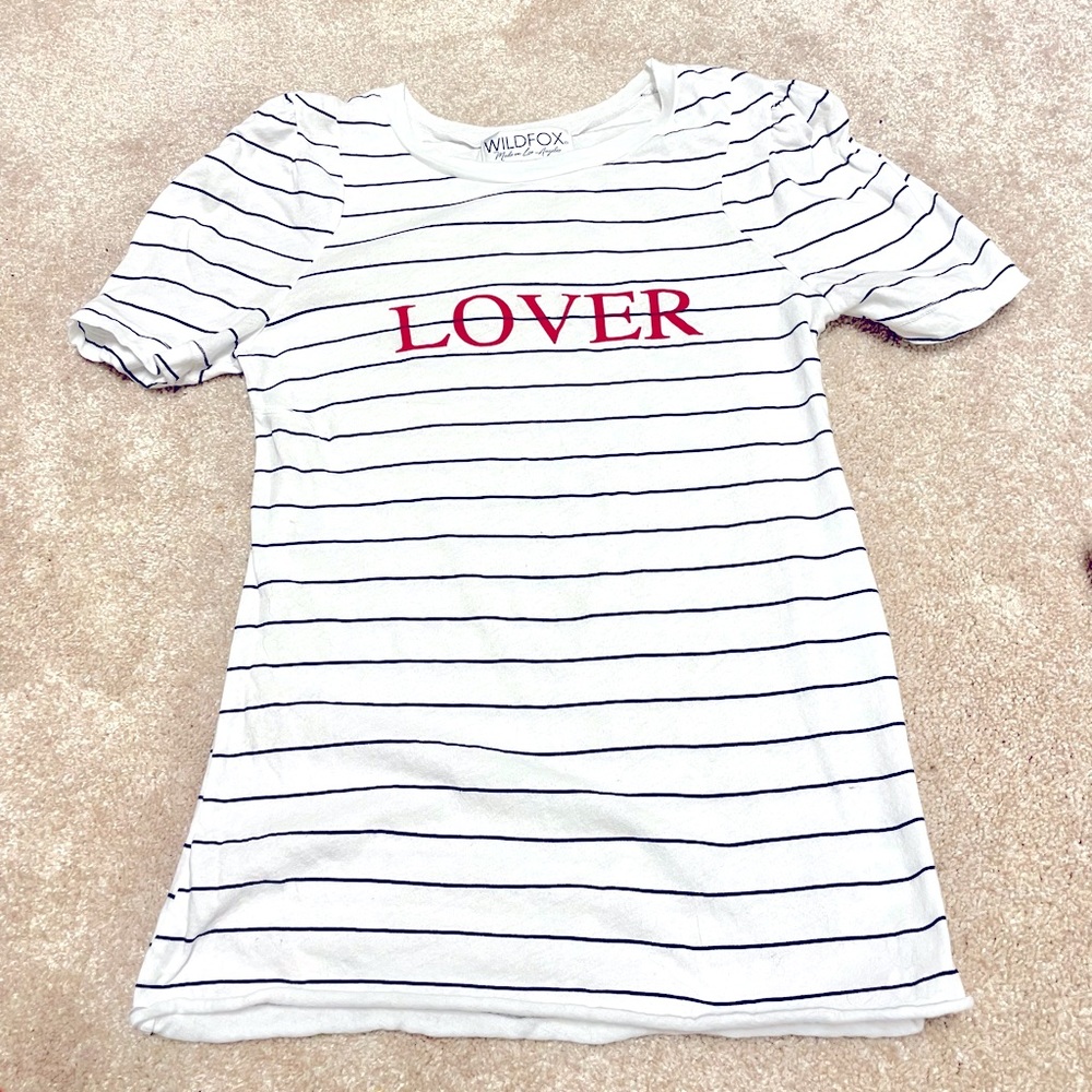 RARE Wildfox Puff Sleeve “Lover” Tee